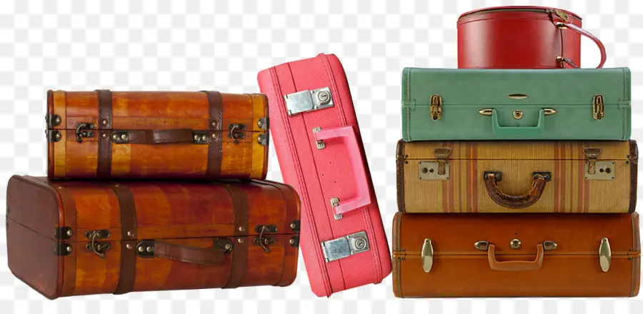 Valises Vintage，Bagage PNG