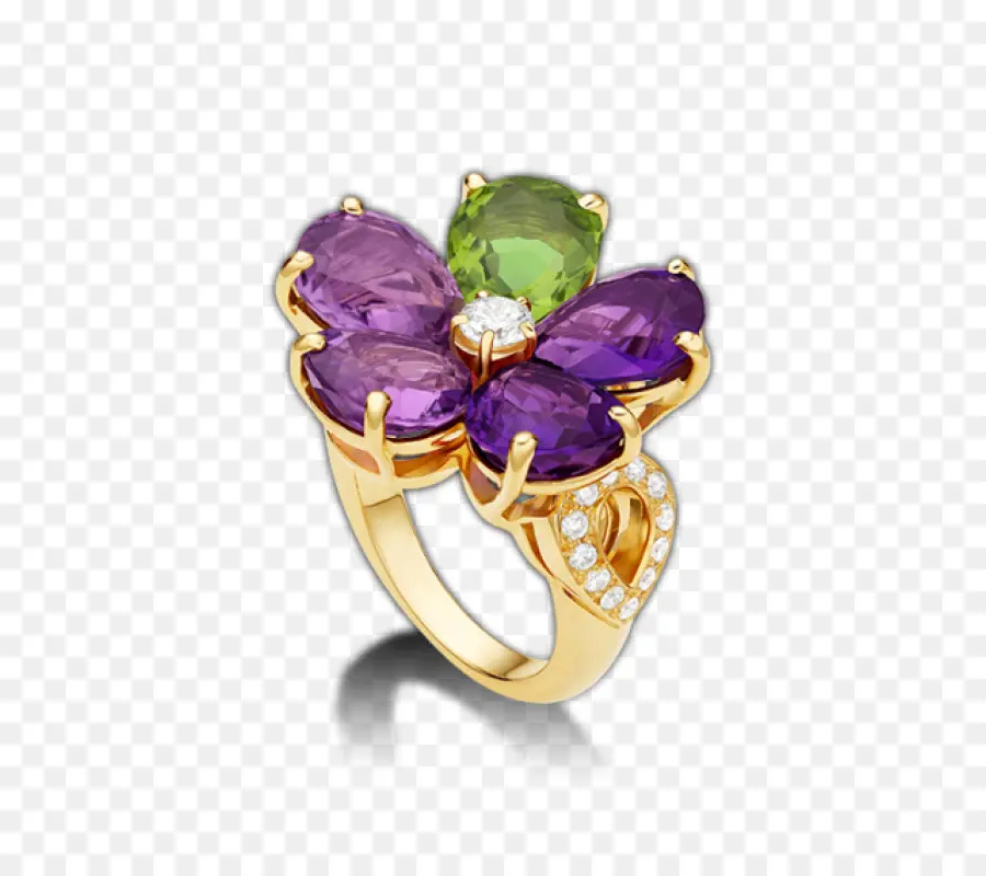 Bague Fleur，Pierres Précieuses PNG