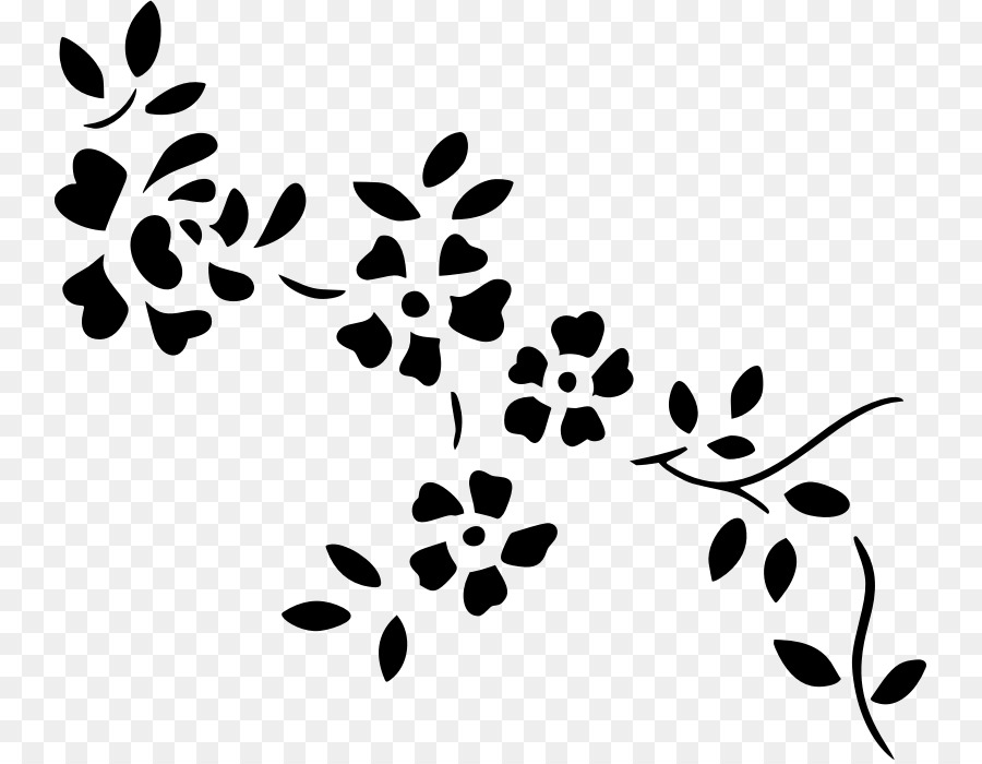 Silhouette Florale Noire，Fleurs PNG