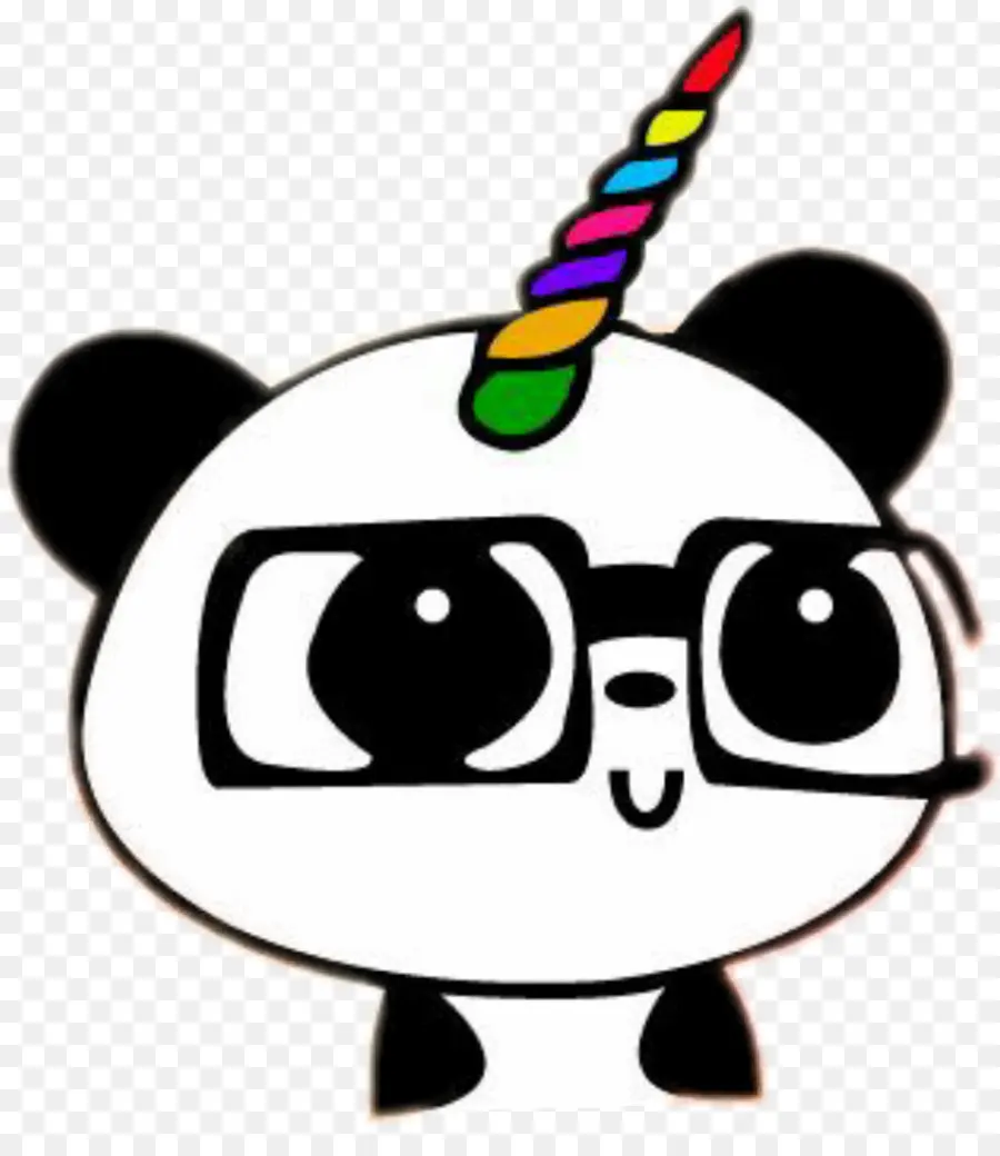 Panda Licorne，Mignon PNG