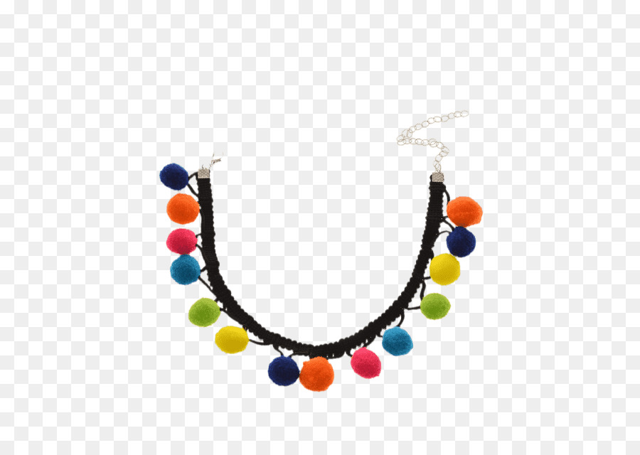 Collier Pompon Coloré，Bijoux PNG