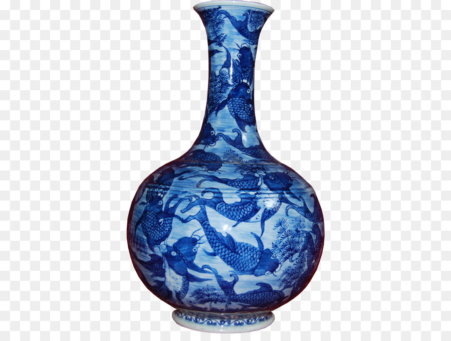 Vase Bleu Et Blanc，Céramique PNG