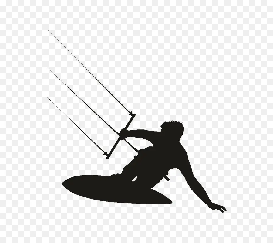 Silhouette De Kitesurfeur，Cerf Volant PNG