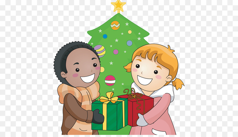 Enfants Avec Des Cadeaux，Noël PNG