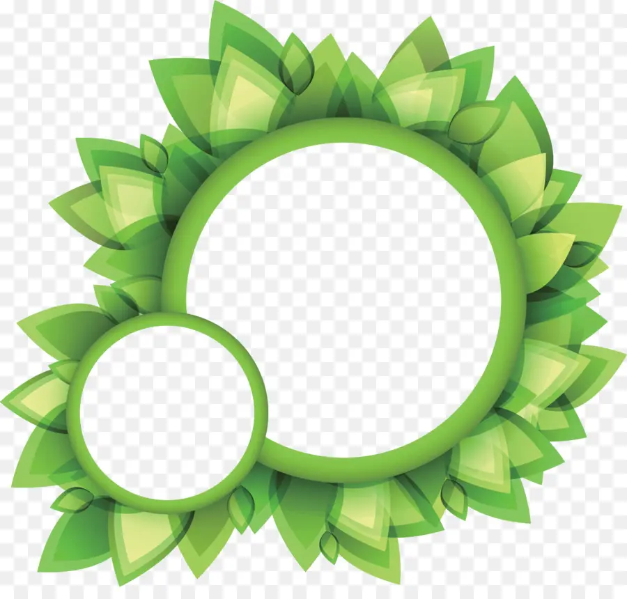 Cadre Vert，Feuilles PNG