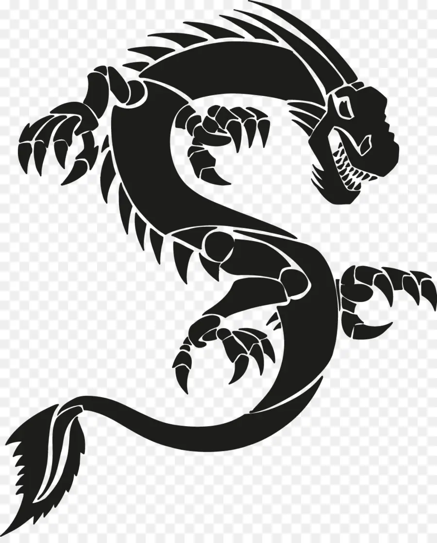 Silhouette De Dragon，Mythique PNG