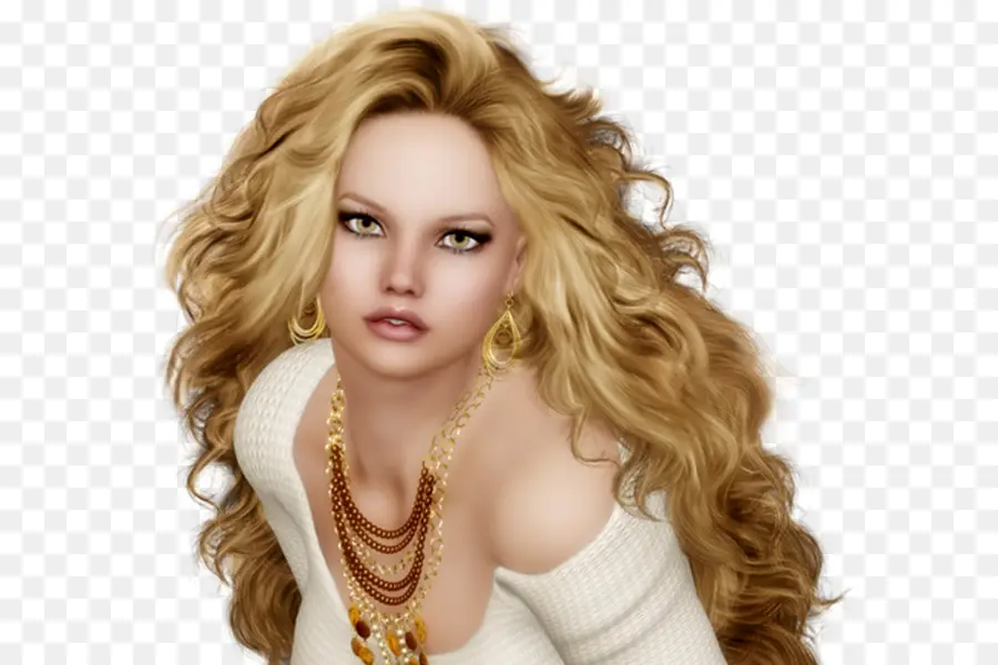 Femme Blonde，Cheveux PNG