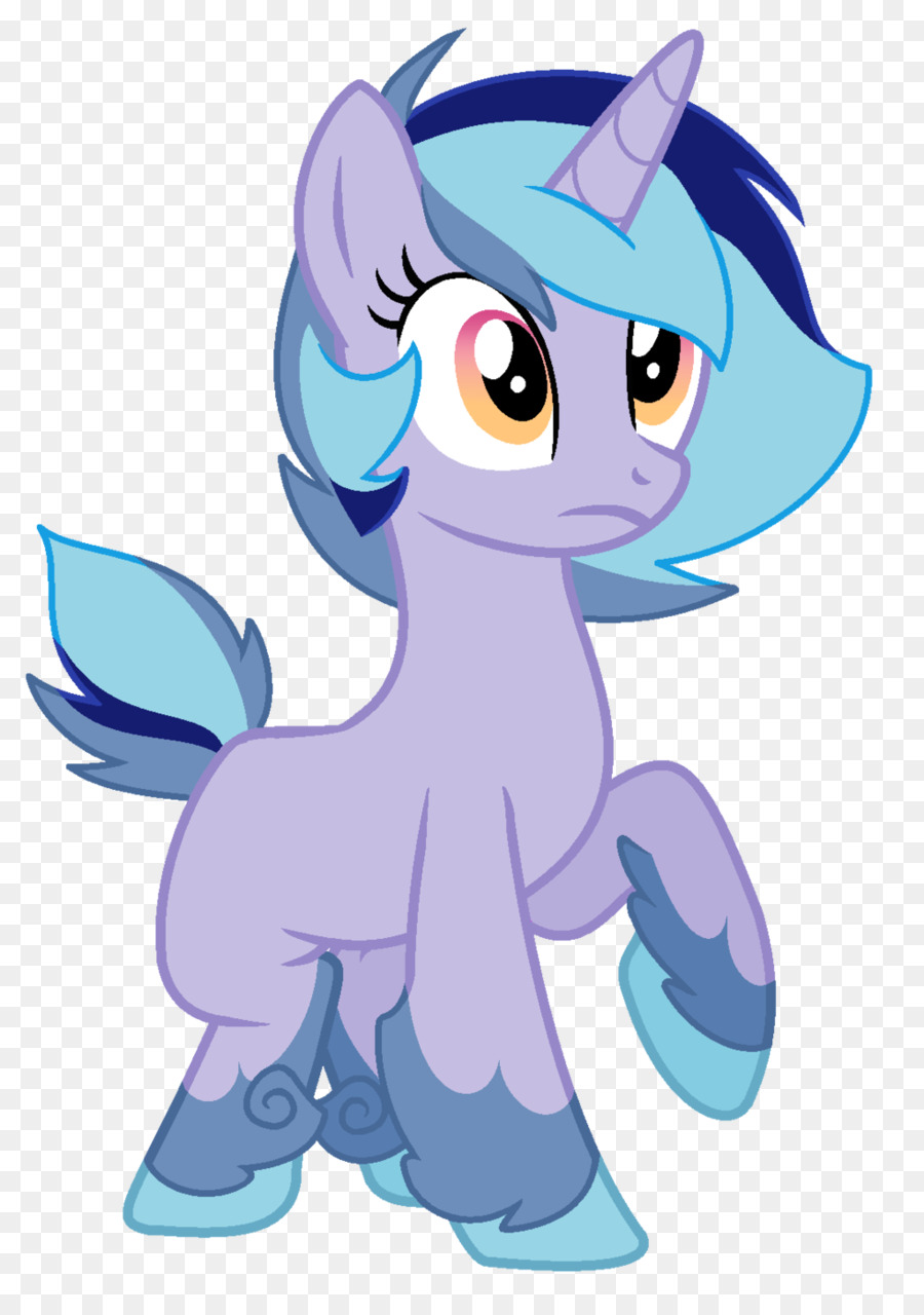 Poney Bleu，Crinière Violette PNG