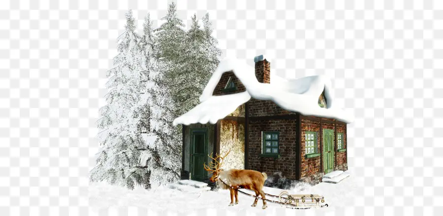 Cabane Enneigée，Hiver PNG