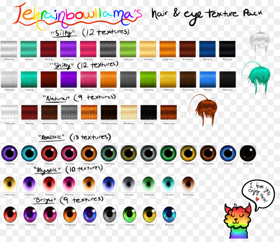 Textures Des Cheveux Et Des Yeux，Textures PNG