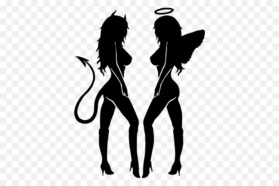 Ange Et Diable，Silhouette PNG