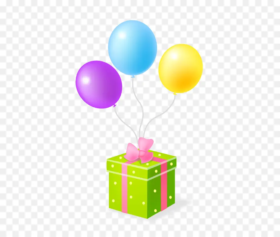 Coffret Cadeau Avec Ballons，Présent PNG