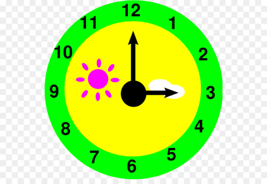 Illustration De L'horloge，Soleil PNG