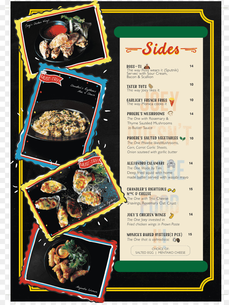 Menu，Côtés PNG