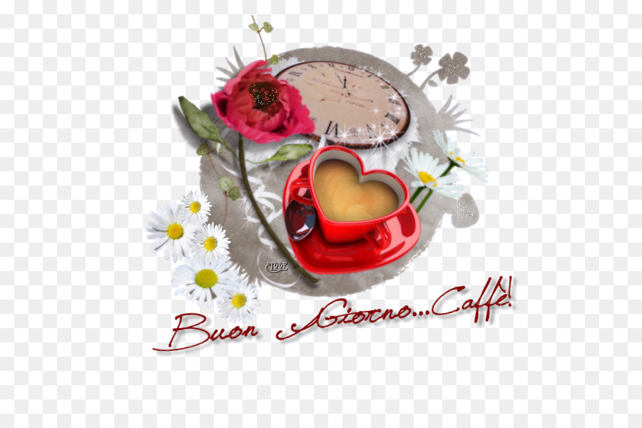 Café Et Fleurs，Horloge PNG