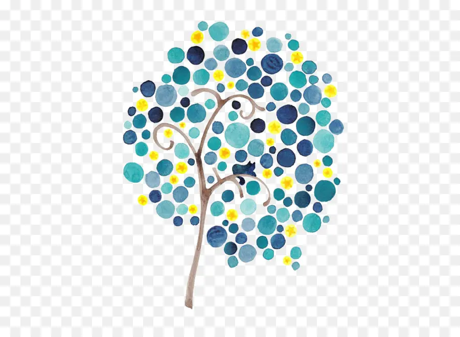 Arbre Coloré，Points PNG