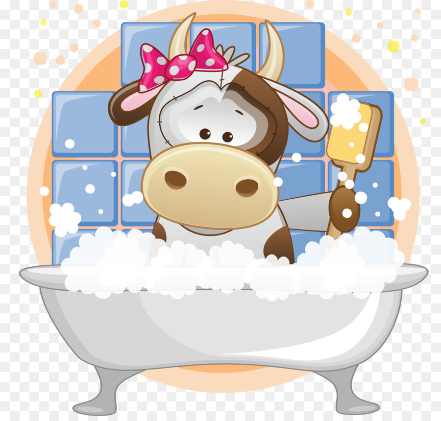 Vache Dans La Baignoire，Animal PNG