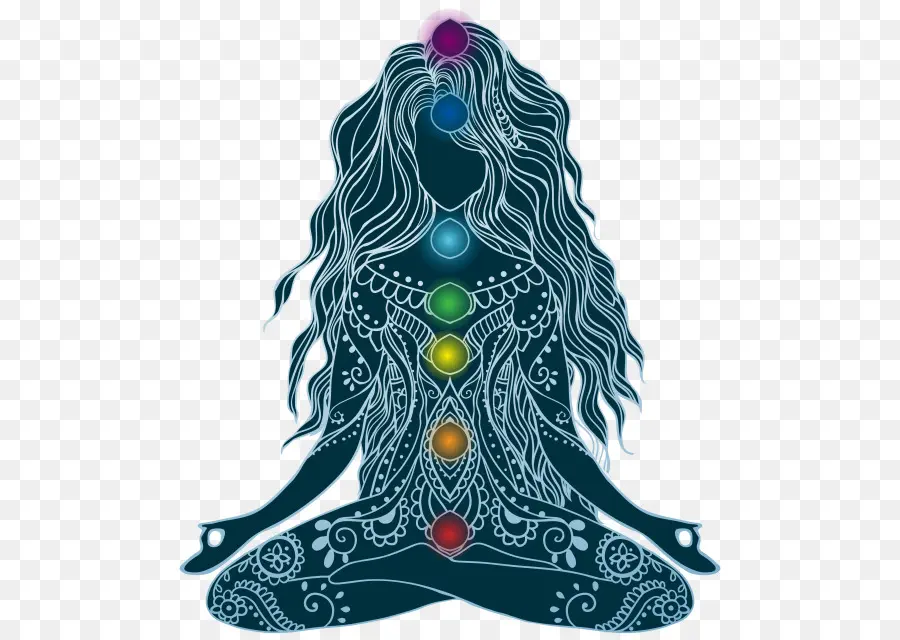 Femme Méditant，Chakras PNG