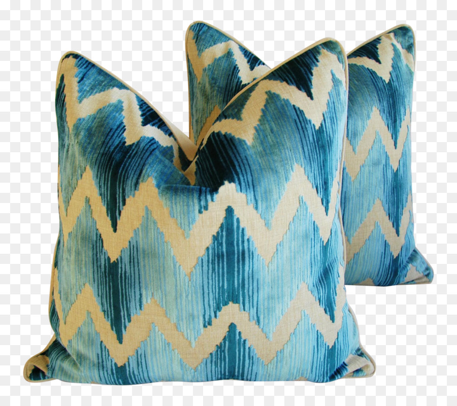 Oreillers Zigzag Bleus，Coussins PNG