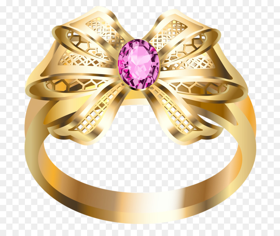 Bague En Or Avec Pierre Rose，Or PNG