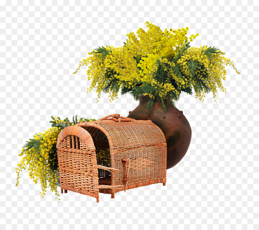 Panier Et Fleurs，Vase PNG