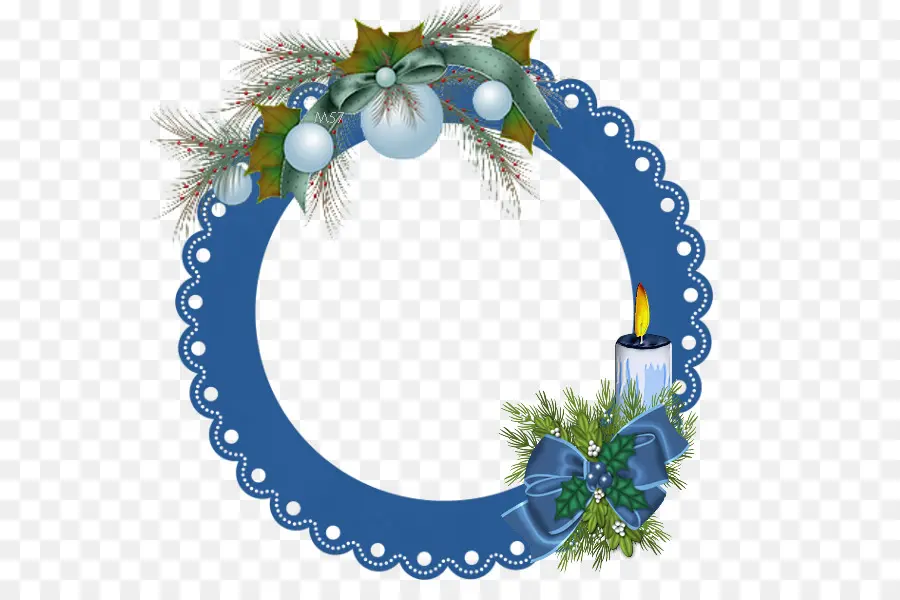 Couronne De Noël，Bleu PNG