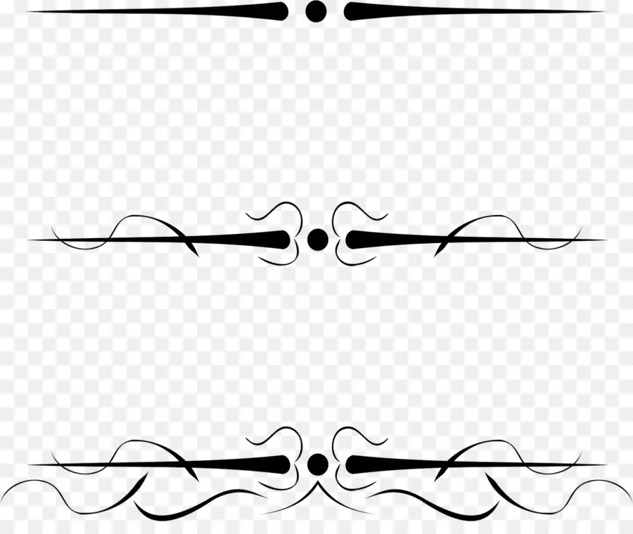 Lignes Ornementales，Noir PNG