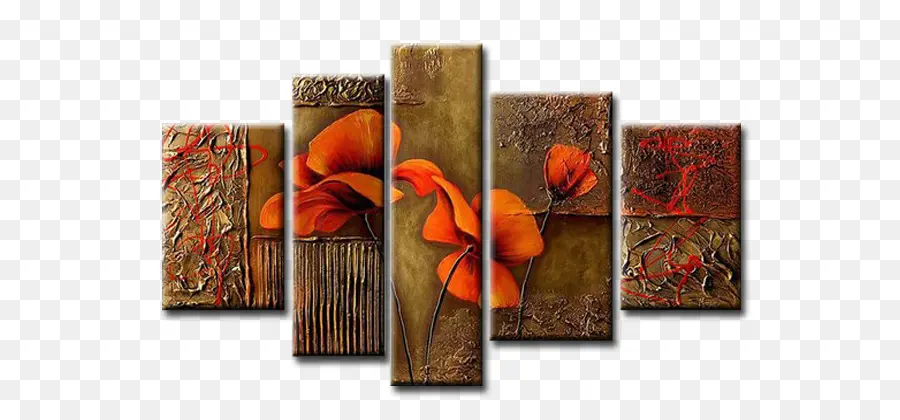 Fleurs Abstraites，Peinture PNG