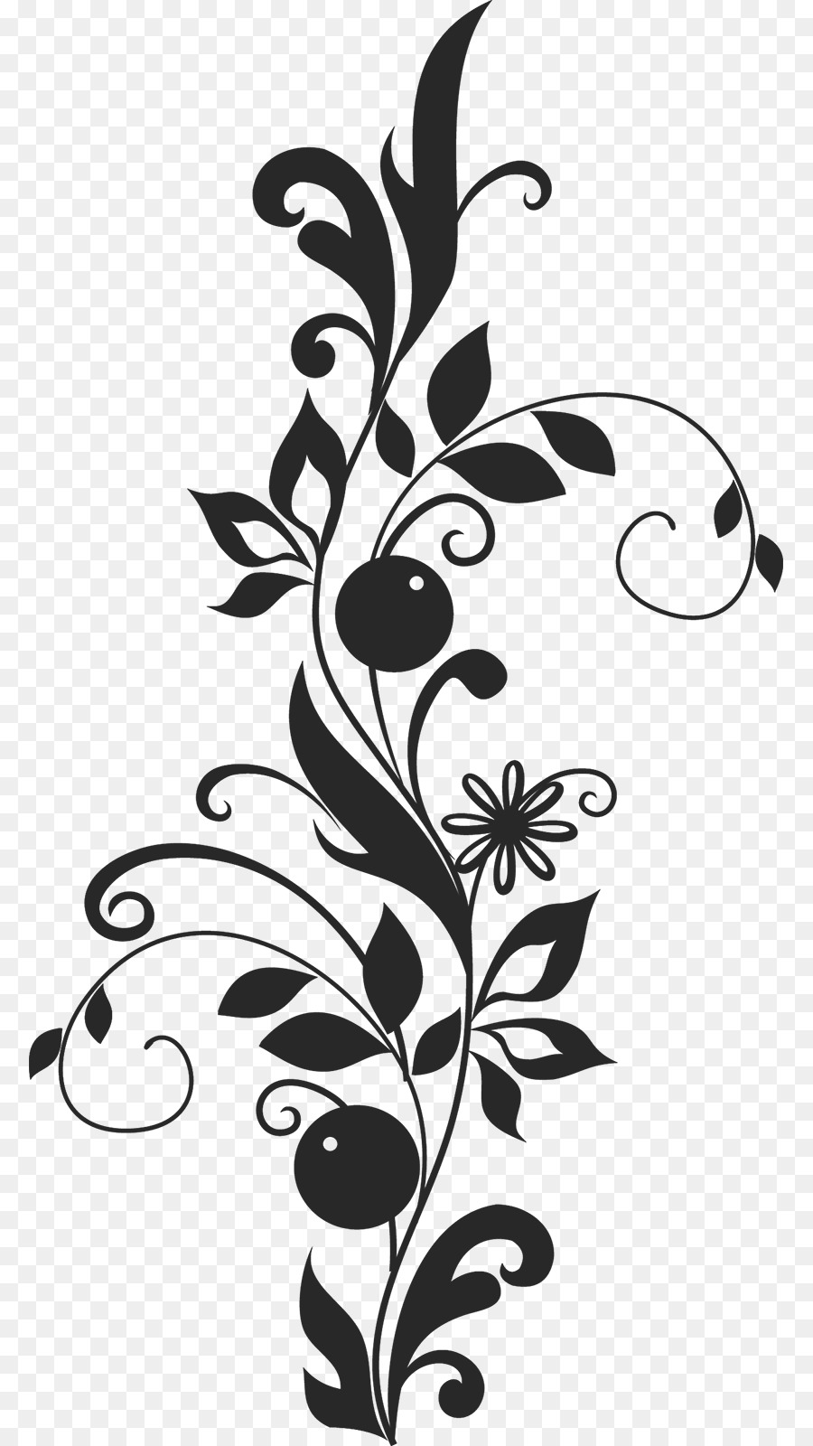 Motif Floral Noir，Fleur PNG