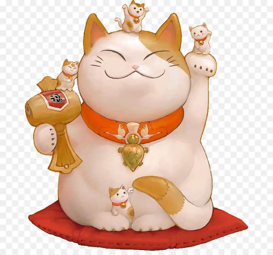 Maneki Neko，Chat Porte Bonheur PNG