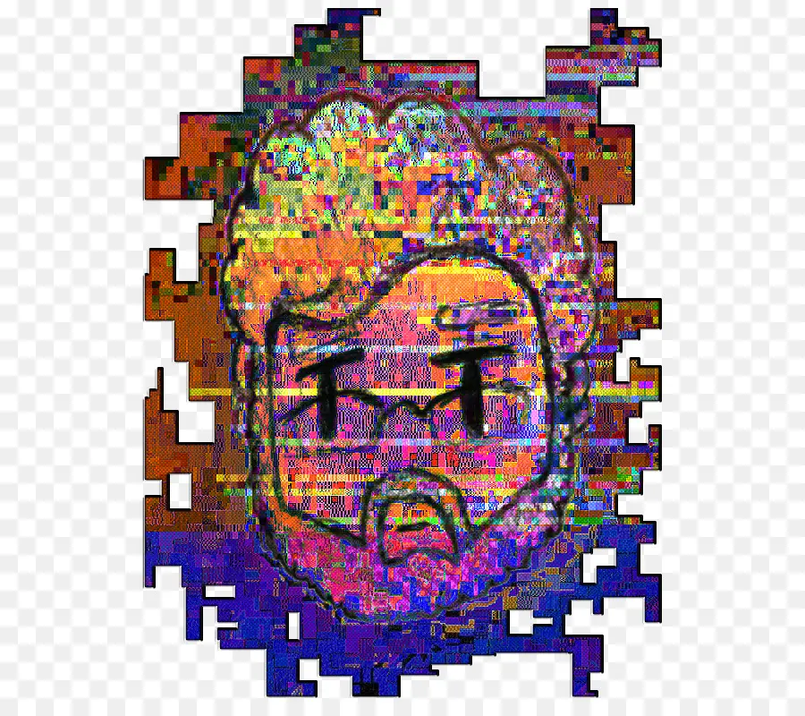 Visage D'art Glitch，Problème PNG