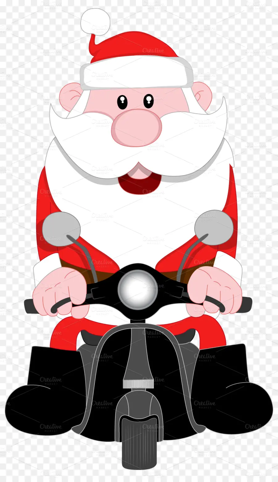 Père Noël En Scooter，Noël PNG