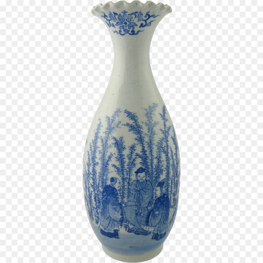 Vase，Bleu Et Blanc De La Poterie PNG