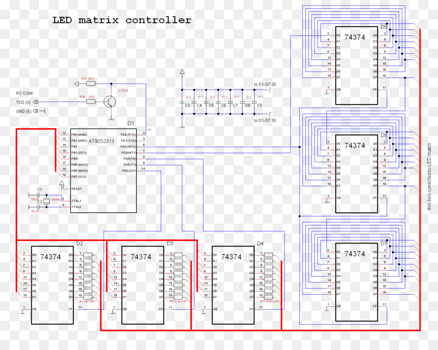 Contrôleur Matriciel Led，Circuit PNG