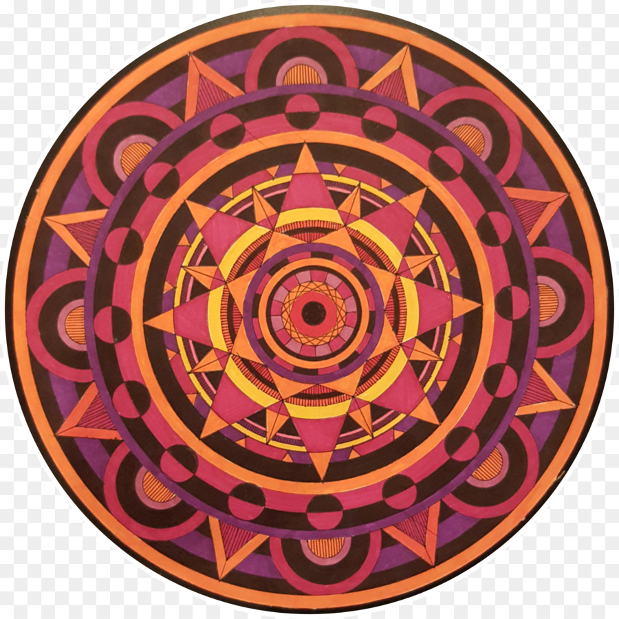 Mandala Coloré，Modèle PNG