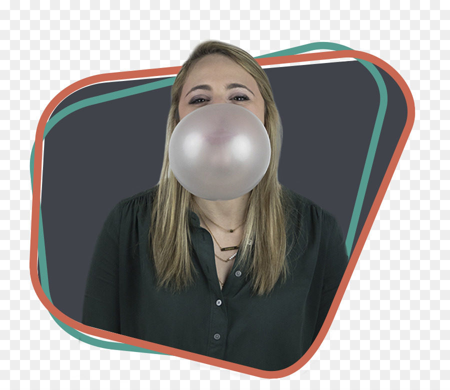 Femme Soufflant Des Bulles，Gomme à Mâcher PNG