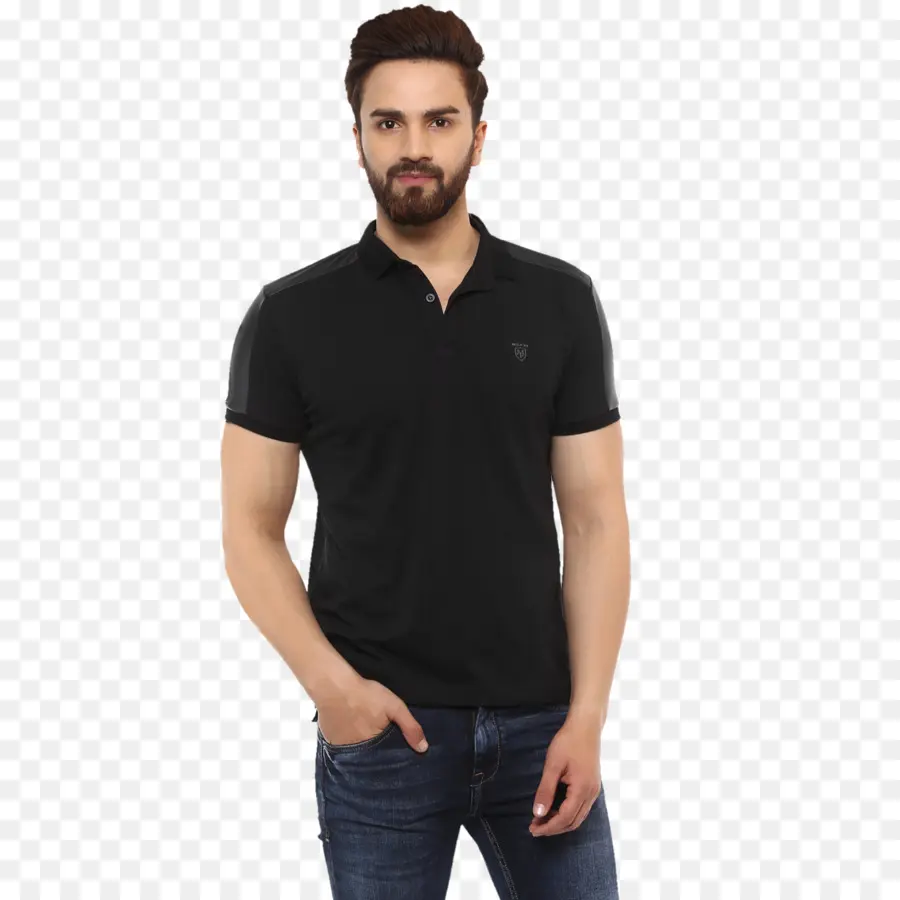 Homme En Chemise Noire，Occasionnel PNG