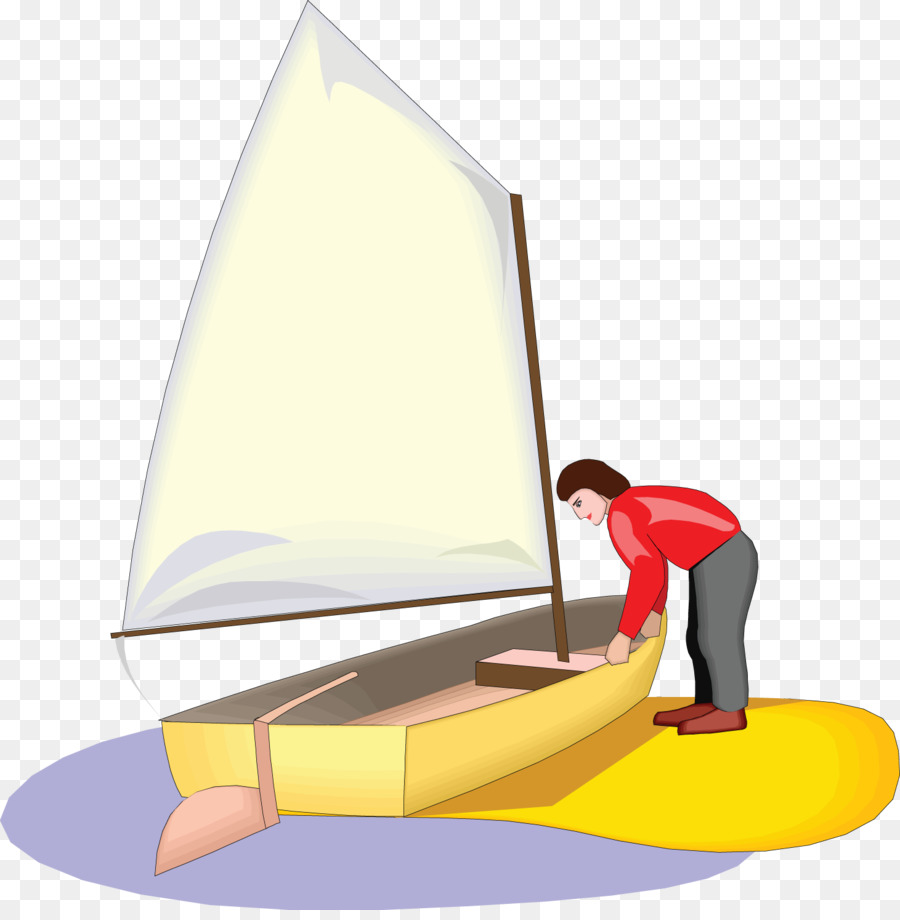 Homme Avec Voilier，Bateau PNG