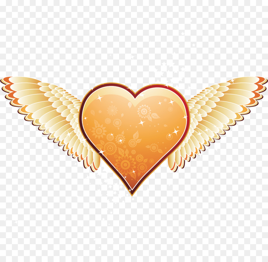 Coeur Avec Des Ailes，Cœur PNG