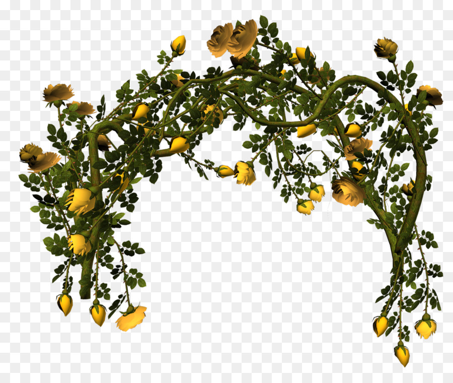 Arc De Fleurs，Fleurs Jaunes PNG