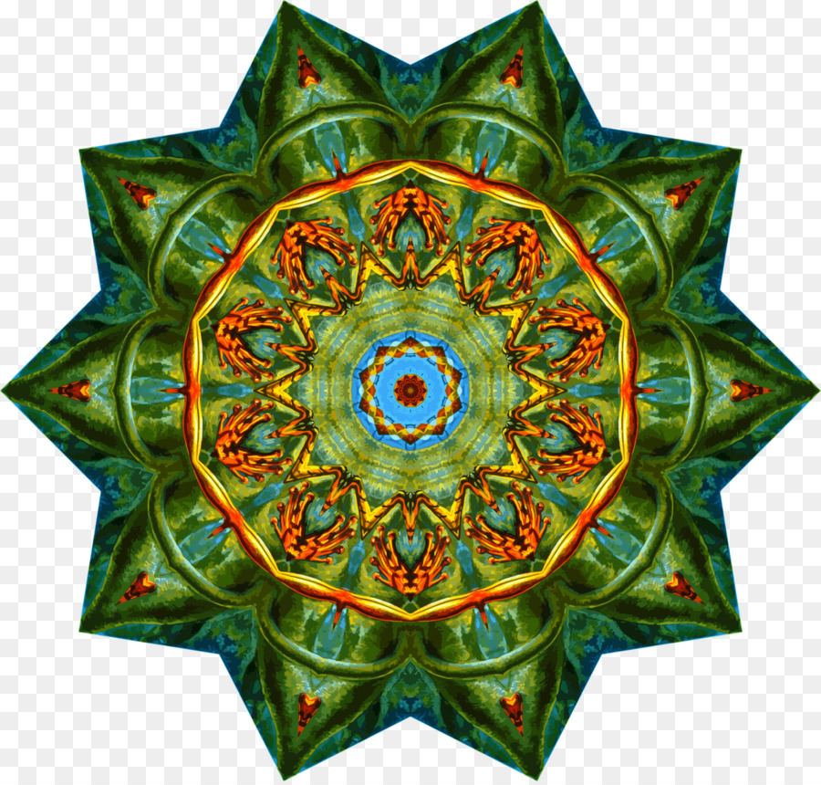 Mandala Coloré，Modèle PNG