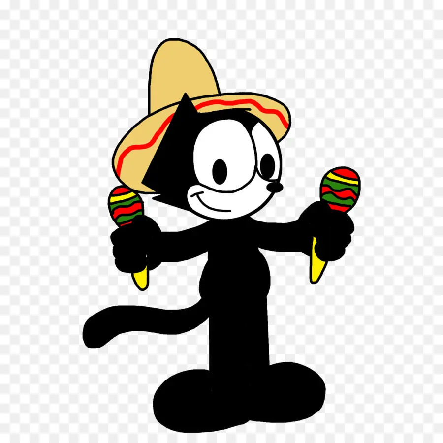 Chat De Dessin Animé Avec Maracas，Chat PNG