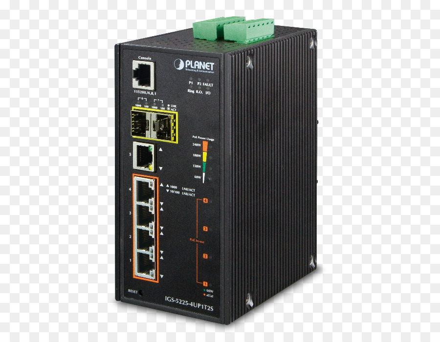 Industriel Modbus L2 4 Ports Gigabit Ultra Poe Géré Dinrail Commutateur Ethernet Igs52254up1t2s，Power Over Ethernet PNG