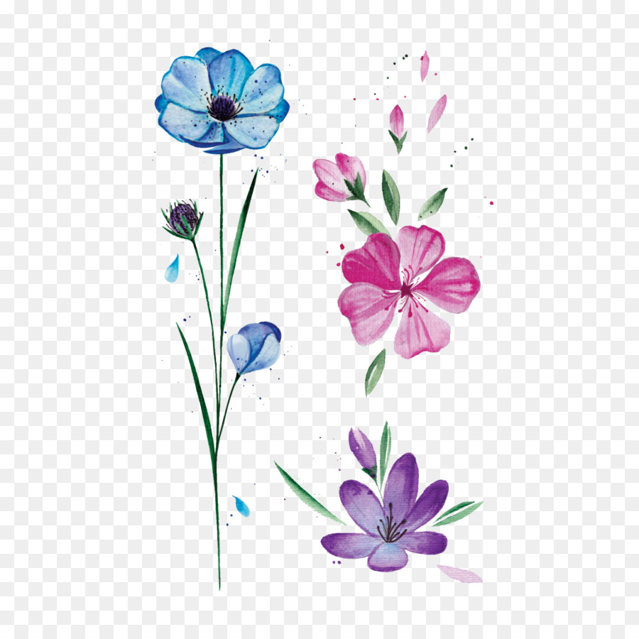 Design Floral，Tatouage PNG