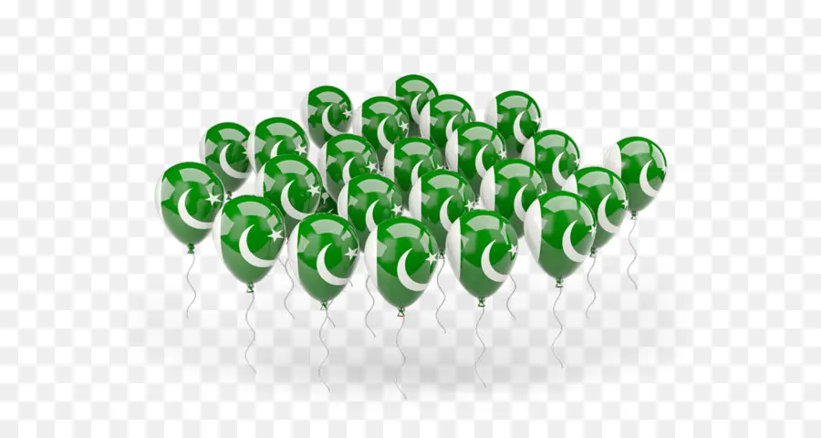 Ballons Drapeau Du Pakistan，Vert PNG