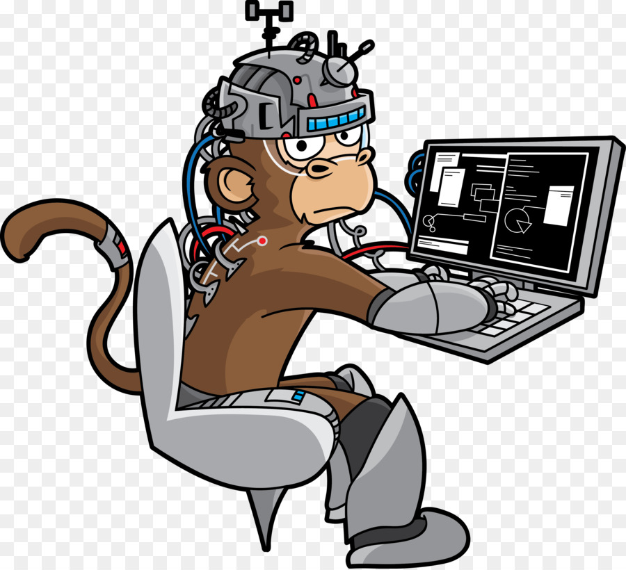 Singe Avec Ordinateur，Cyber PNG