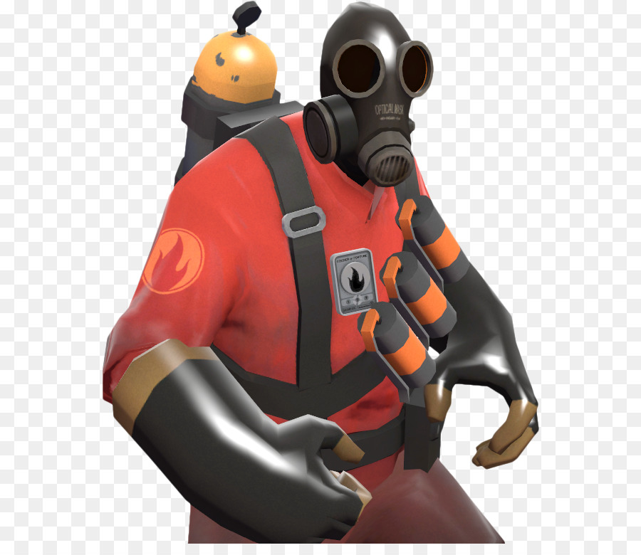 Personnage Pyro Rouge，Masque à Gaz PNG