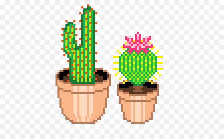 Cactus Pixel，Mis En Pot PNG