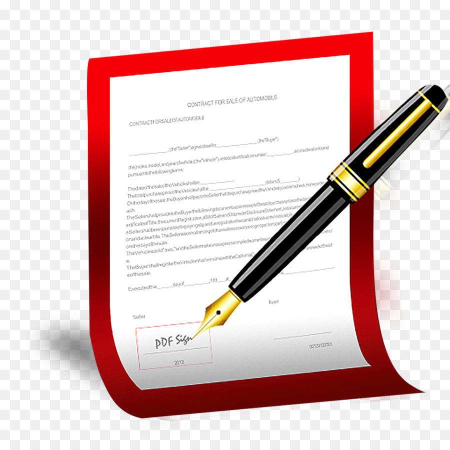 Contrat Et Stylo，Signature PNG