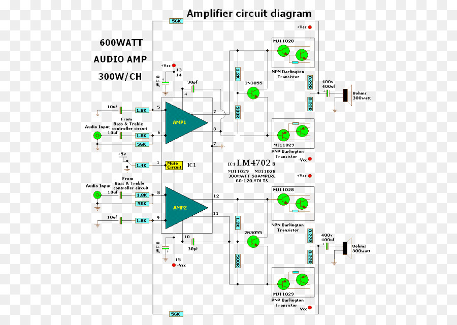 Amplificateur De Puissance Audio Sch Ma Du Circuit Amplificateur Png